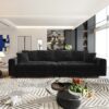 4 Seat Sofa, Deep Seat Couches With Soft Pillows And 3 Ottomans, Convertible Sofa Lounge Chair, For Living Room - Black - Image 13
