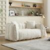 Cozy Beanbag Chair With High Resilience Foam Core For 2 - Beige - Image 13