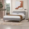 Diego - Queen Low Upholstered Platform Bed - Light Gray - Image 9
