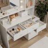 43.31" Newly Designed Smart Mirror Dressing Table With Drawers And Storage Cabinet, Dressing Table With Dressing Pad For Bedroom, Dressing Room - White - Image 10