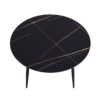 Modern Artificial Stone Round Dining Table With Metal Legs, Can Accommodate 6 People - Black - Image 10