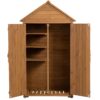 Outdoor Storage Cabinet, Garden Wood Tool Shed, Outside Wooden Shed Closet With Shelves And Latch For Yard - Light Brown - Image 9