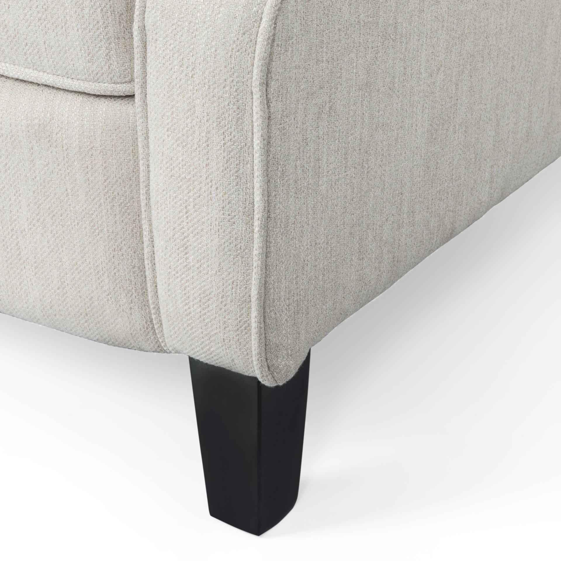 Contemporary Tufted Fabric Push Back Recliner - Beige - Image 14