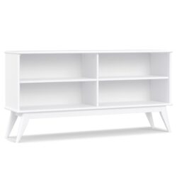 Draper - Mid Century Low Bookcase - White