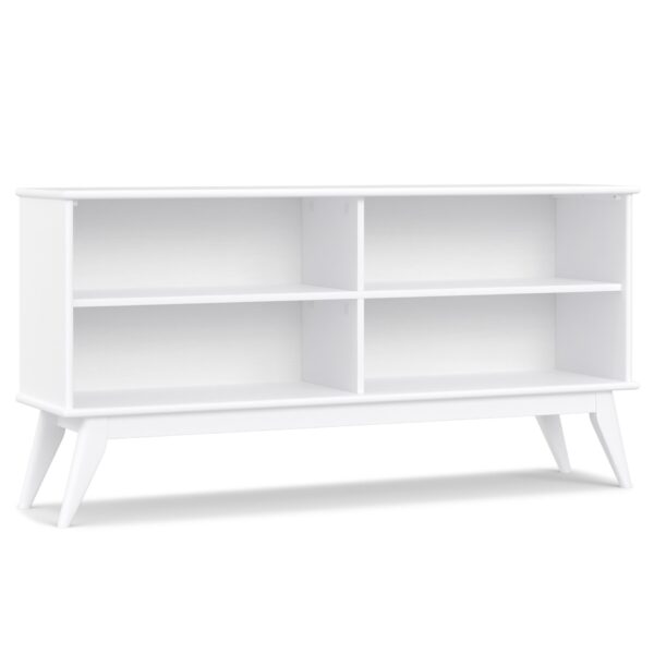 Draper - Mid Century Low Bookcase - White