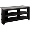 TV Stand, Console, Media Entertainment Center, Storage Shelves, Contemporary & Modern - Black - Image 2
