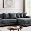 Luxe - Oversized 2 Piece Right Facing Sectional Couches For Living Room, L Shaped Sofa With Chaise - Dark Gray - Image 4