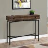 Accent Console Table For Entryway, Storage Drawer, Contemporary & Modern - Brown - Image 3