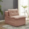 Multi Functional Sectional Sofa Bed With Independent Chaise Lounge And Functional Blanket - Pink - Image 5