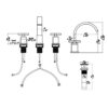 2 Handle Widespread Bathroom Faucet With Pop Up Drain And 2 Water Supply Lines - Brushed Nickel - Image 3