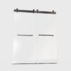 Frameless Double Sliding Soft-Close Shower Door, 3 / 8" (10Mm) Thick SGCC Tempered Glass Door, Matte - Black - Image 15