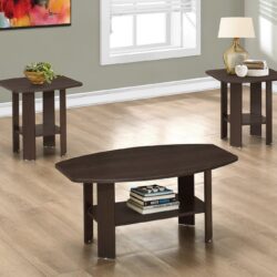 Table Set: Coffee, End, Side, Accent, Living Room, Transitional (Set of 3) - Espresso