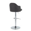 Ahoy - Contemporary Adjustable Barstool With Swivel With Rounded T Footrest (Set of 2) - Chrome / Charcoal - Image 4