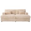 Upholstered Oversized Double Chaise Lounge Sofa With USB Ports And Cup Holders - Champagne - Image 11