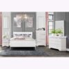 Charlston - Queen Bedroom 5 Piece Set With Sleigh Bed And LED Lighting - White - Image 2