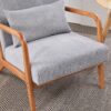 Accent Chair With Pillow, Upholstered Arm Chair - Light Gray - Image 14