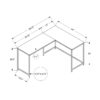 Computer Desk, Home Office, Corner, L Shape, Laptop, Contemporary & Modern - Espresso - Image 5