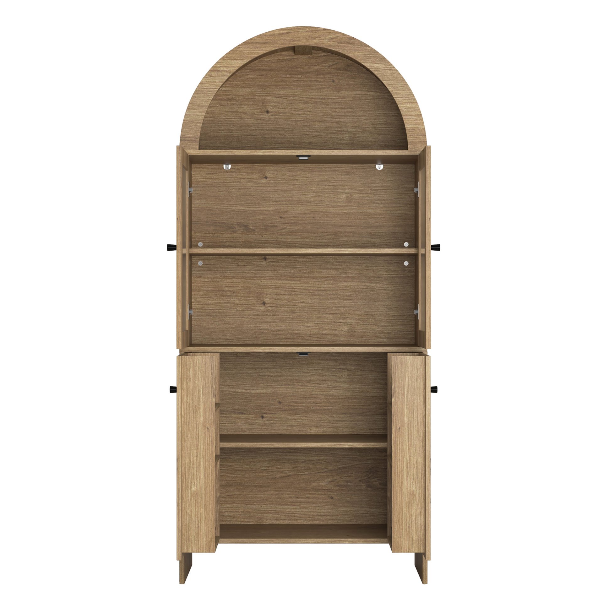 Grain Tech Inspired Dome Cabinet With LED Lighting - Smart Snack Storage Solution - Natural Wood - Image 20