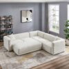 Solo - Corner Sectional Sofa With Ottoman - Cream - Image 3
