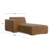 Rex - Left Chaise Sofa Module - Brown - Image 18