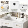 30" Bathroom Vanity With Sink, Soft Close Storage Cabinet - White - Image 8