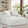 Cloudline - Oversized Chaise Lounge Chair In Soft Corduroy, Modern Comfy Couch With Full Foam Cushioning, Cozy Sleeper Sofabed For Living Room - Ivory - Image 3