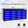 Garage Storage Cabinets With Workbench (20 Drawers) - Blue - Image 3