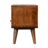 Mini Curved Media Unit With 2 Drawers - Chestnut - Image 8
