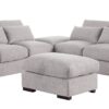 Tatman - Linen Blend Sectional With 2 Ottomans - Light Gray - Image 6