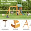 Outdoor Swing Set 3 In 1 With Slide, 2 Swings, And Climber - Green - Image 6