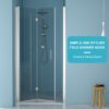 Bi Fold Frameless Shower Door With Tempered Glass - Brushed Nickel - Image 3