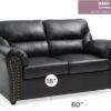 Chic Padded Love Seat For Modern Living - Black - Image 6