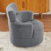 360 Degree Swivel Chair Upholstered Accent Barrel Chair With Adjustable Headrest, Berber Fleece - Gray - Image 10