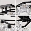 6 Light Crystal Ceiling Light For Dining Room, Modern Ceiling Lamp With Light Fixture For Farmhouse Entryway Living Room (6*G9 Bulbs Included) - Matte Black - Image 11