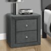 Nightstand, Storage Drawer, Upholstered, Elegant Design - Gray - Image 6