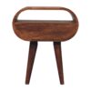 Circular Bedside Table With Open Slot - Caramel - Image 8