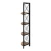 Bookshelf, Bookcase, Etagere, Corner, 4 Tier, Office, Contemporary & Modern - Brown - Image 2