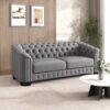 Sofa With Legs, Upholstered, Thick Removable Seat Cushion, 3 Seater - Gray - Image 10