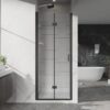Bifold Frameless Glass Shower Door 30" X 72" With 1 / 4" Tempered Clear Glass - Black - Image 10