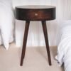 Nordic Circular Shaped Bedside Table - Walnut - Image 10