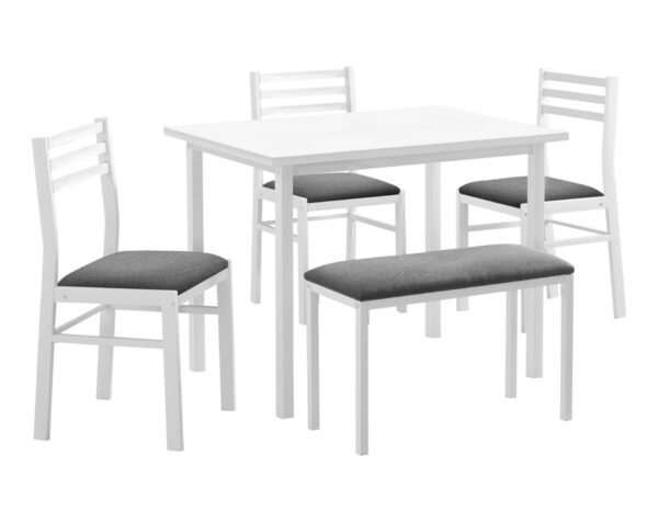5 Pieces Dining Set, Rectangular, Small, Contemporary & Modern - White