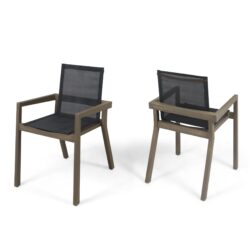 Belfast - Outdoor Dining Chair (Set of 2) With Mesh And Frame - Gray