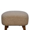 Boucle Square Footstool - Cream - Image 4