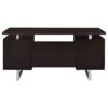 2 Drawer Computer Desk High Gloss Home Office - Cappuccino - Image 9