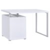 Reversible 3 Drawer Office Computer Desk With Metal Frame - White - Image 8
