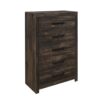 Monica - Queen Bed With Dark And Slat Headboard - Dark Oak - Image 5