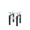 Modern 2 Piece Tempered Glass Small Table, End Table For Living Room, Sleek Waterfall Design - Transparent - Image 5