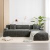 Cloud - Sectional Sofa Upholstered Couch With Free Combined Design - Dark Gray - Image 9