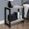 Accent Side Table, Narrow, Small, 2 Tier, Contemporary & Modern - Gray - Image 9