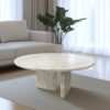 Luxury Marble Coffee Table Set Snow Mountain, Genuine Marble - White - Image 5